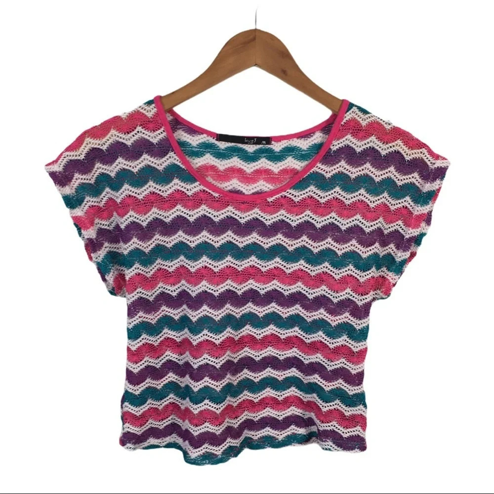 WS771 Love J USA Trendy Boho Crop Top M